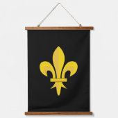 Fleur de Lis op Black Hanging Tapestry Hangend Wandkleed (Voorkant)