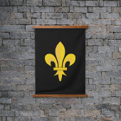 Fleur de Lis op Black Hanging Tapestry Hangend Wandkleed