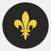 Fleur de Lis op Black Sticker (Voorkant)