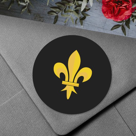 Fleur de Lis op Black Sticker