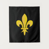 Fleur de Lis op Black Tapestry Wandkleed (Voorkant)