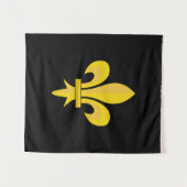 Fleur de Lis op Black Tapestry Wandkleed (Voorkant (horizontaal))