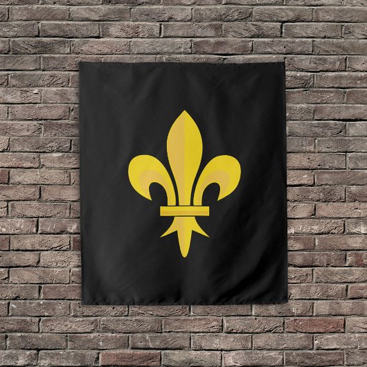 Fleur de Lis op Black Tapestry Wandkleed