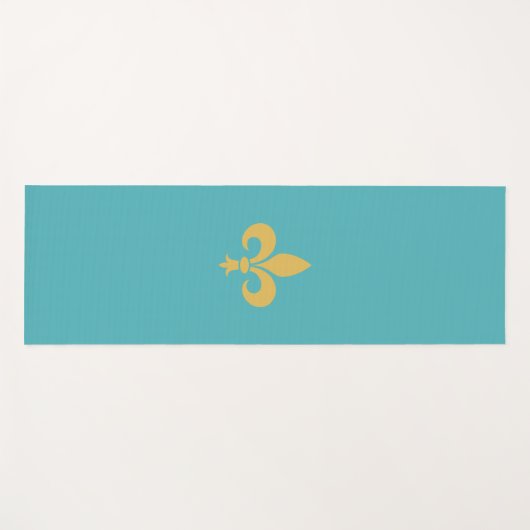  Fleur de Lis op Blauwgroen Turquoise Yogamat (Voorkant (horizontaal))