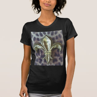 FLEUR DE LIS OP DE LEOPARD-AFDRUKKING T-SHIRT