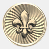 Fleur de Lis op gouden achtergrond Ronde Sticker (Voorkant)