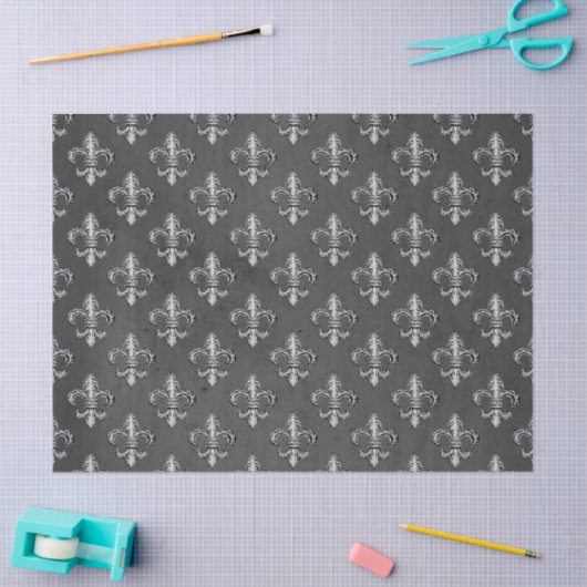 Fleur De Lis op grijze ontkoppeling Tissuepapier (Craft)