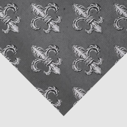 Fleur De Lis op grijze ontkoppeling Tissuepapier (Detail)