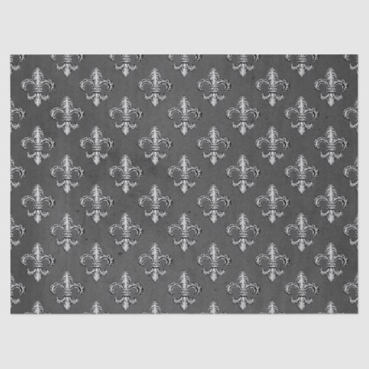Fleur De Lis op grijze ontkoppeling Tissuepapier (Voorkant)