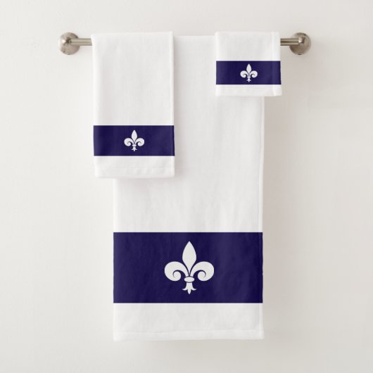 Fleur de Lis op marineblauw en wit Bad Handdoek (Insitu)