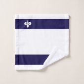 Fleur de Lis op marineblauw en wit Bad Handdoek (Wasdoekje)
