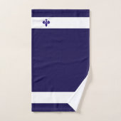 Fleur de Lis op Navy Blue & White Bad Handdoek (Handdoek)