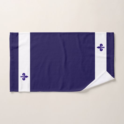 Fleur de Lis op Navy Blue & White Bad Handdoek (Handdoek)