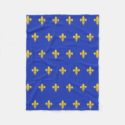 Fleur de Lis op Royal Blue Blanket Fleece Deken (Voorkant)