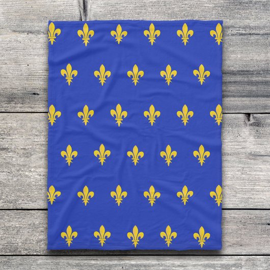 Fleur de Lis op Royal Blue Blanket Fleece Deken