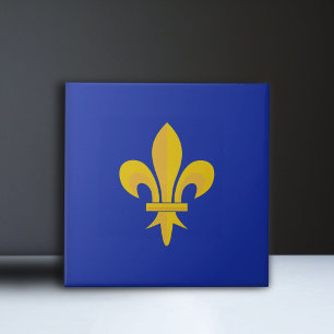 Fleur de Lis op Royal Blue Ceramic Tegel Tegeltje