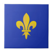 Fleur de Lis op Royal Blue Ceramic Tegel Tegeltje (Voorkant)