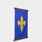 Fleur de Lis op Royal Blue Hanging Tapestry Hangend Wandkleed (Gebogen)