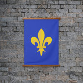 Fleur de Lis op Royal Blue Hanging Tapestry Hangend Wandkleed
