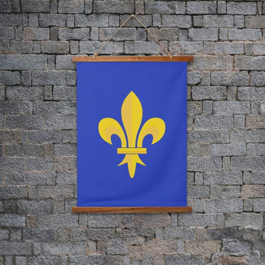 Fleur de Lis op Royal Blue Hanging Tapestry Hangend Wandkleed