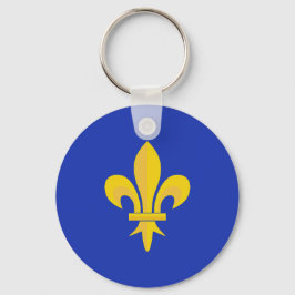 Fleur de Lis op Royal Blue Sleutelhanger