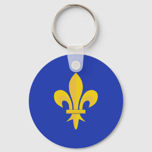 Fleur de Lis op Royal Blue Sleutelhanger