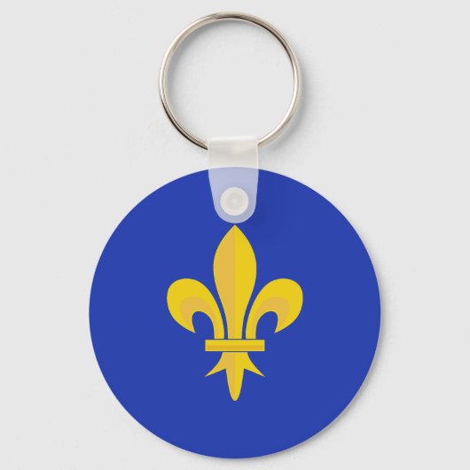 Fleur de Lis op Royal Blue Sleutelhanger (Voorkant)
