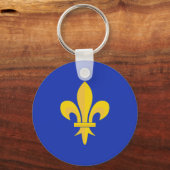Fleur de Lis op Royal Blue Sleutelhanger (Voorkant)