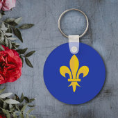 Fleur de Lis op Royal Blue Sleutelhanger