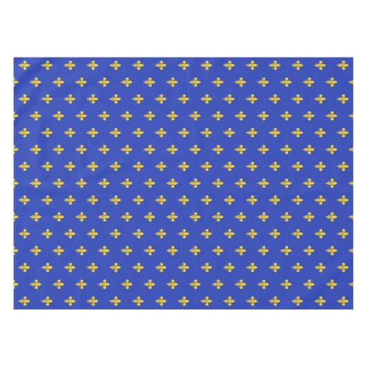 Fleur de Lis op Royal Blue Tablecloth Tafelkleed (Voorkant (Horizontaal))