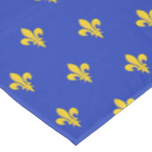 Fleur de Lis op Royal Blue Tablecloth Tafelkleed (Gekanteld)