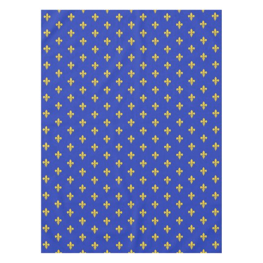 Fleur de Lis op Royal Blue Tablecloth Tafelkleed (Voorkant)