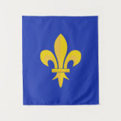 Fleur de Lis op Royal Blue Tapestry Wandkleed (Voorkant)