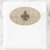 Fleur de Lis op steen Ovale Sticker (Tas)