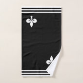 Fleur-de-Lis op zwart en wit Bad Handdoek (Handdoek)