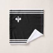 Fleur-de-Lis op zwart en wit Bad Handdoek (Wasdoekje)