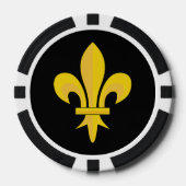 Fleur de Lis op zwart Poker Chips (Voorkant)