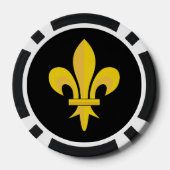 Fleur de Lis op zwart Poker Chips (Achterkant)