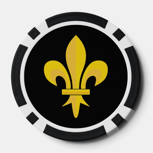 Fleur de Lis op zwart Poker Chips (Achterkant)