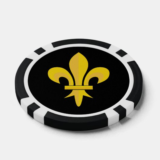 Fleur de Lis op zwart Poker Chips (Enkel)