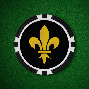 Fleur de Lis op zwart Poker Chips