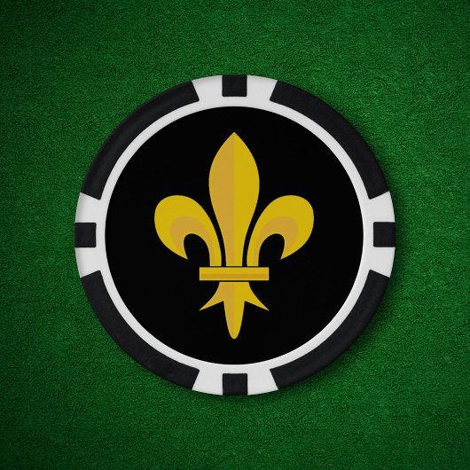 Fleur de Lis op zwart Poker Chips
