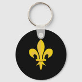 Fleur de Lis op zwarte Sleutelhanger (Voorkant)