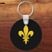 Fleur de Lis op zwarte Sleutelhanger (Voorkant)