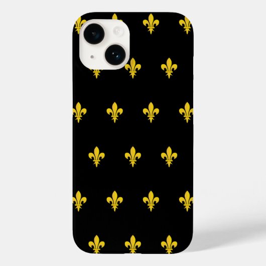 Fleur de Lis op zwarte telefoontas Case-Mate iPhone Case (Achterkant)