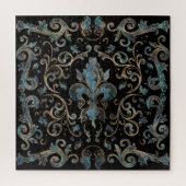 Fleur-de-lis ornament Abalone Shell en Gold Legpuzzel (Verticaal)