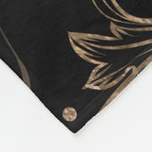 Fleur-de-lis-ornament Black en Gold Fleece Deken (Hoek)