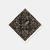 Fleur-de-lis-ornament Black en Gold Servet (Hoek)