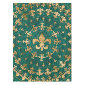 Fleur-de-lis ornament Emerald Green Tafelkleed (Voorkant)