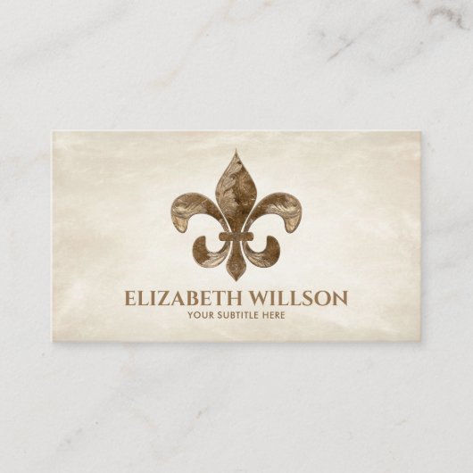 Fleur-de-lis Ornament  Gold Visitekaartje (Voorkant)
